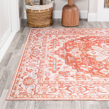 Asa Ornate Medallion Washable Area Rug